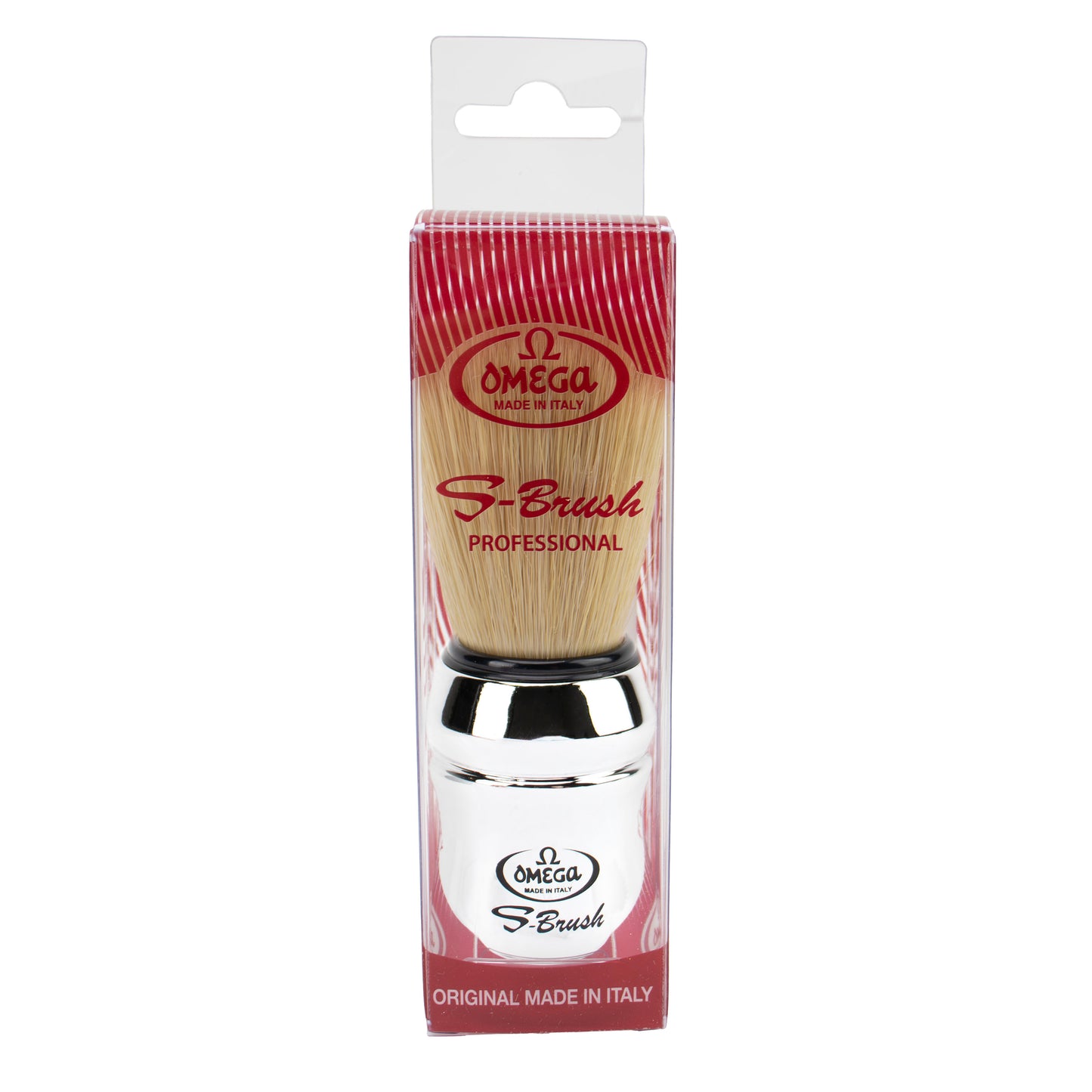 Omega 'S-BRUSH' Chrome Synthetic Shaving Brush (S10083)
