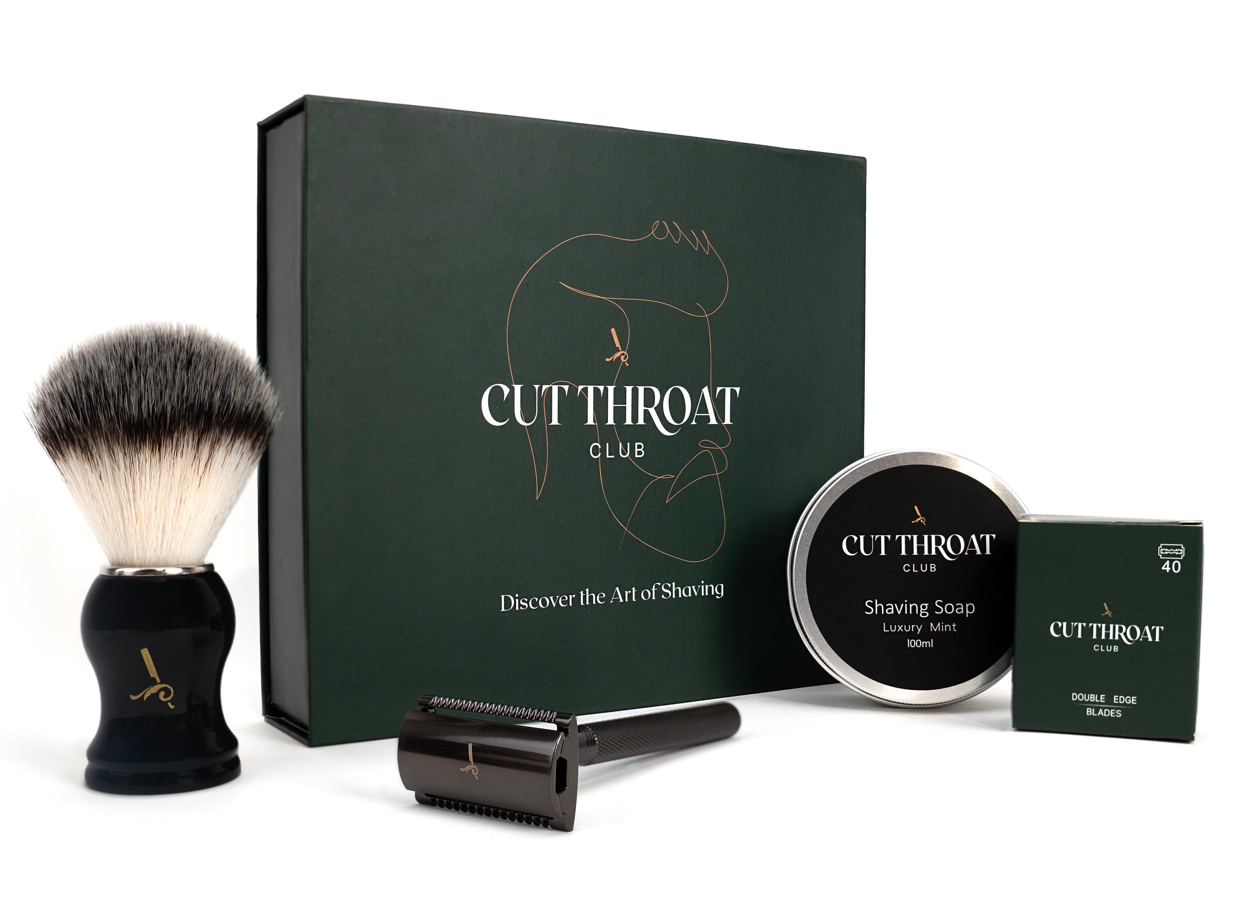 Luxury Safety Razor Shaving Kit with Double Edge Razor, Brush, Shaving ...