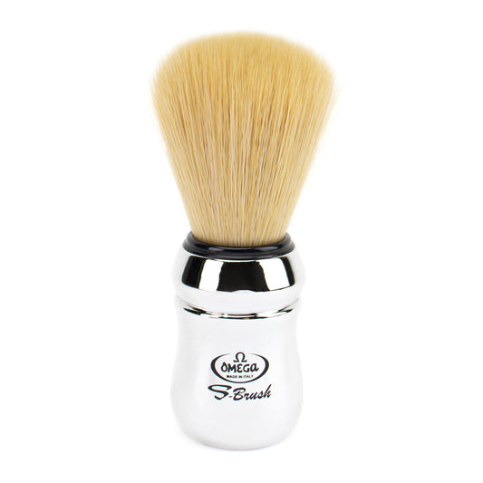 Omega 'S-BRUSH' Chrome Synthetic Shaving Brush (S10083)