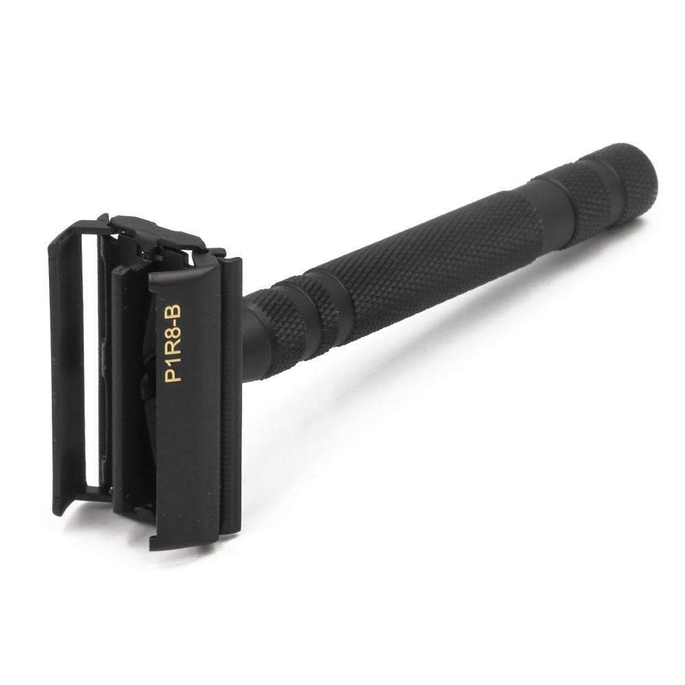 The P1R8 Double Edge Safety Razor in Matt Black - Butterly Single Blade Shaving Razor